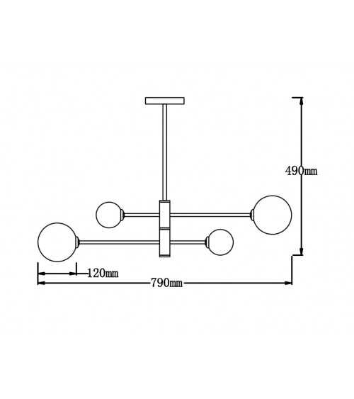 Dorado 4 lampa wisząca czarna LP-002/4P BK