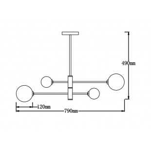 Dorado 4 lampa wisząca czarna LP-002/4P BK