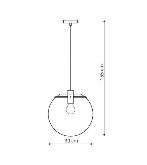 Puerto lampa wisząca duża czarna LP-004/1P L BK