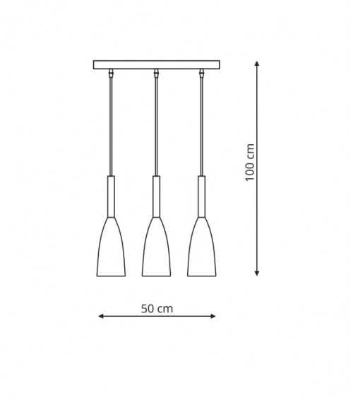 Solin 3 lampa wiszaca linia czarna LP-181/3L BK