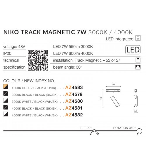 NIKO TRACK MAGNETIC 7W