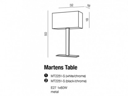 Martens table lampa stołowa AZzardo