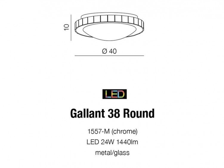 Gallant 38 round lampa sufitowa AZzardo