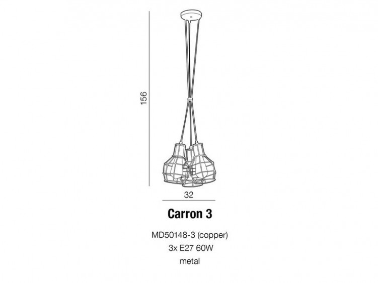 Carron 3 lampa wisząca AZzardo