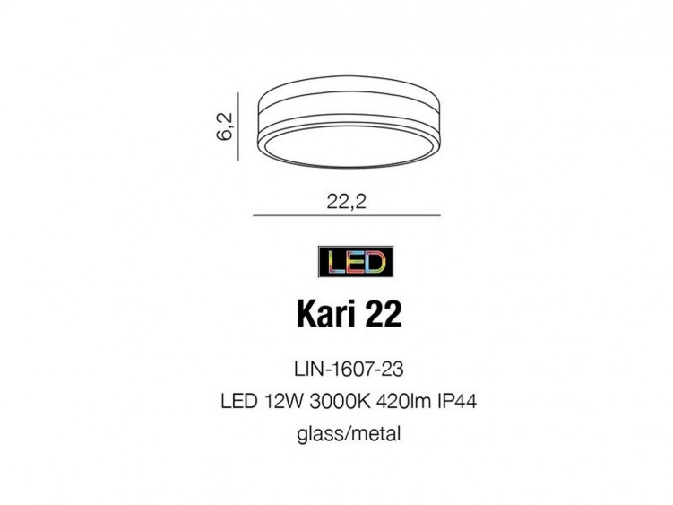 Kari 22 IP44 lampa sufitowa AZzardo Biały / chrom