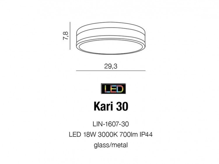 Kari 30 IP44 lampa sufitowa AZzardo Biały / chrom