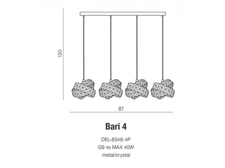 Bari 4 lampa wisząca AZzardo