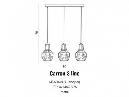 Carron 3 line lampa wisząca AZzardo