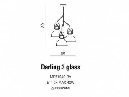 Darling glass 3 white lampa wisząca AZzardo