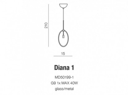 Diana 1 lampa wisząca AZzardo