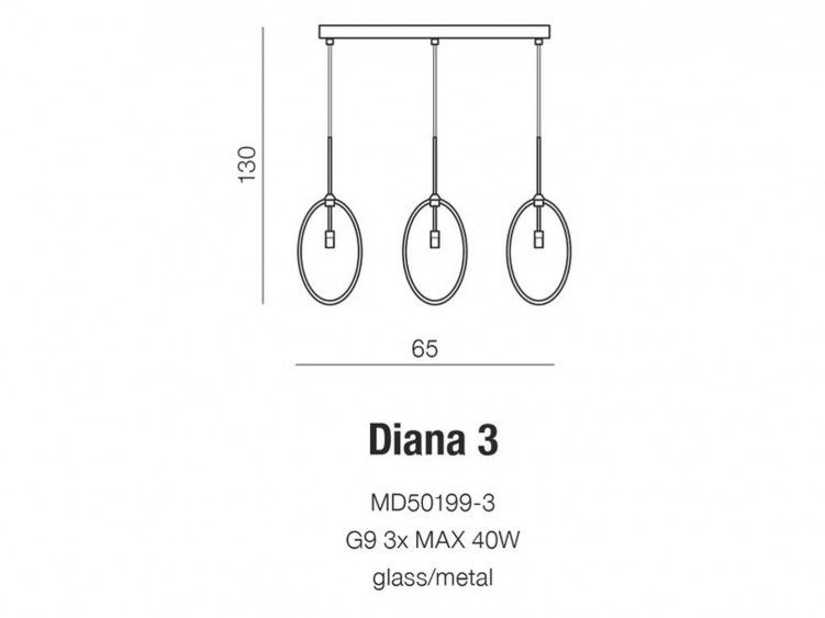 Diana 3 lampa wisząca AZzardo