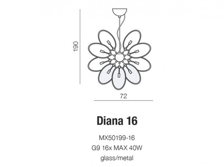 Diana 16 lampa wisząca AZzardo