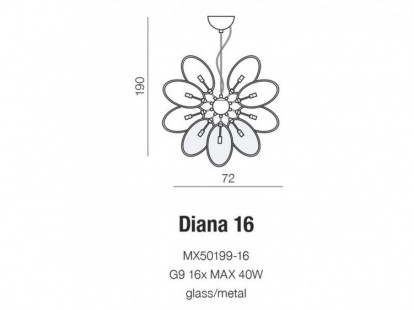 Diana 16 lampa wisząca AZzardo