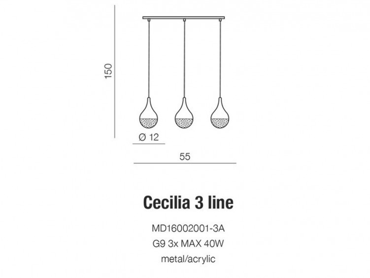 Cecilia 3 line lampa wisząca AZzardo