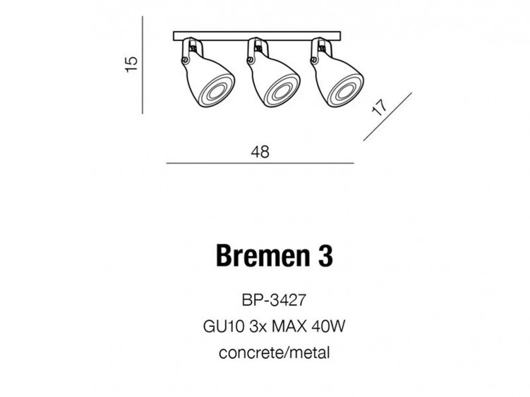 Bremen 3 lampa sufitowa AZzardo