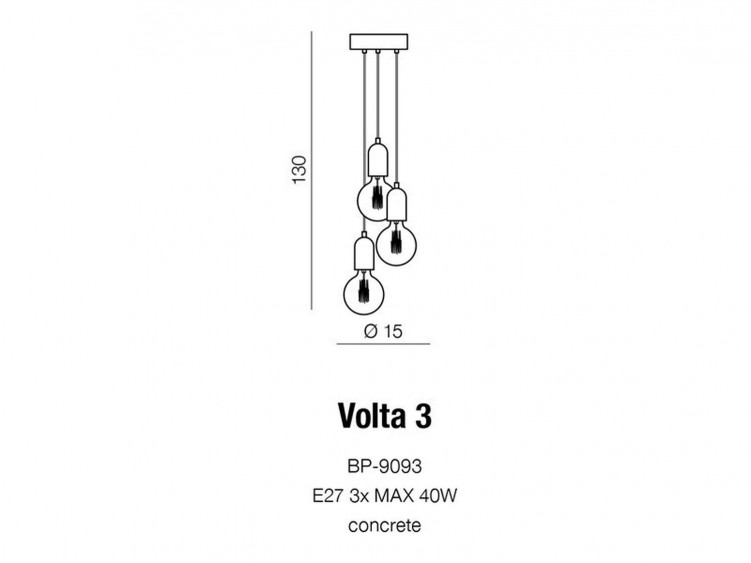 Volta 3 lampa wisząca AZzardo