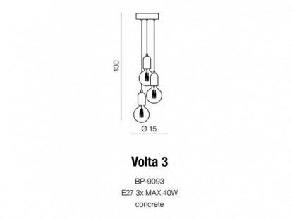 Volta 3 lampa wisząca AZzardo