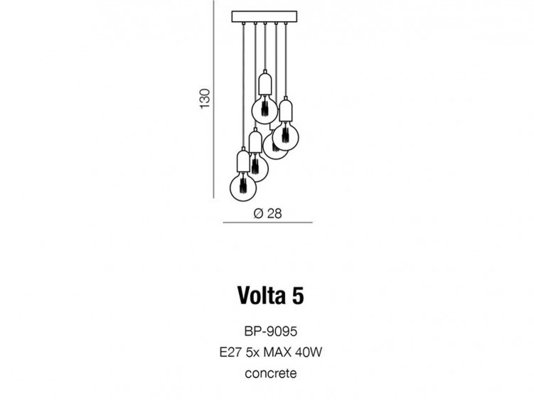 Volta 5 lampa wisząca AZzardo