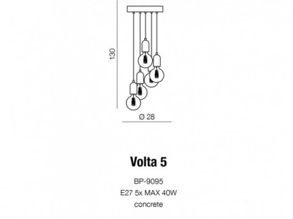 Volta 5 lampa wisząca AZzardo