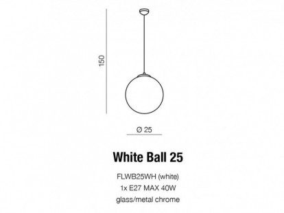 Ball 25 white lampa wisząca AZzardo