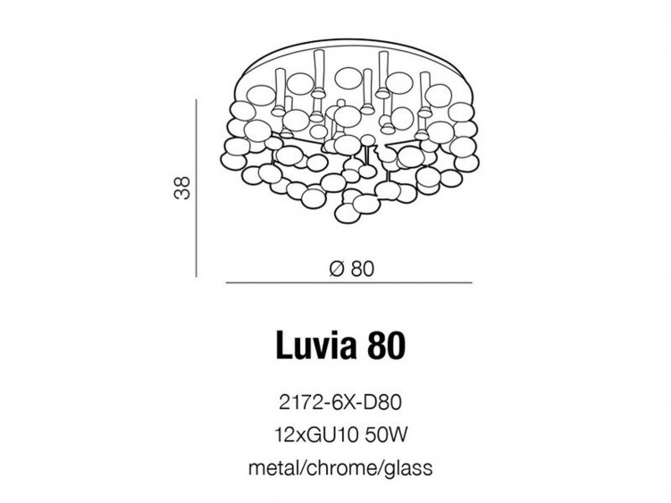 Luvia D80 lampa sufitowa AZzardo Chrom