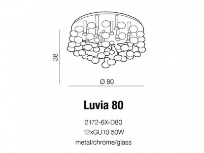 Luvia D80 lampa sufitowa AZzardo Chrom