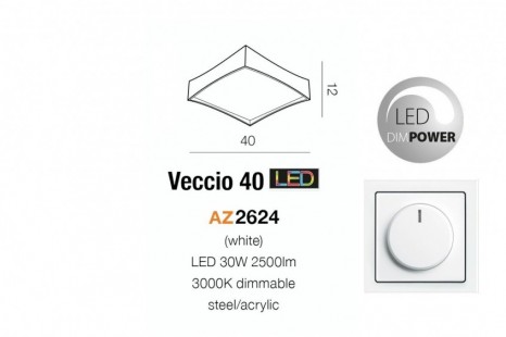 Veccio 40 black lampa sufitowa AZzardo