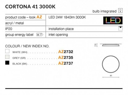 Cortona 41 lampa sufitowa Biały 4000K AZzardo