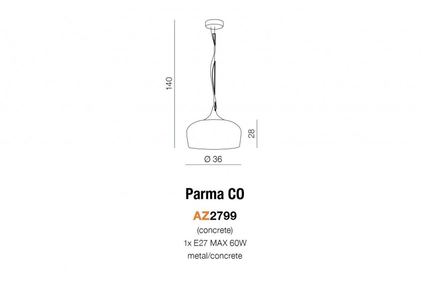 Parma Concrete lampa wisząca AZzardo