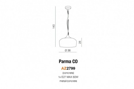 Parma Concrete lampa wisząca AZzardo