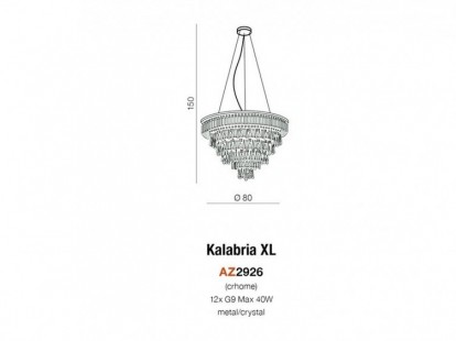 Kalabria XL Pendant lampa wisząca AZzardo Chrom / kryształ