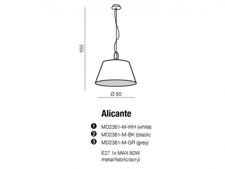 Alicante lampa wisząca AZzardo Biały