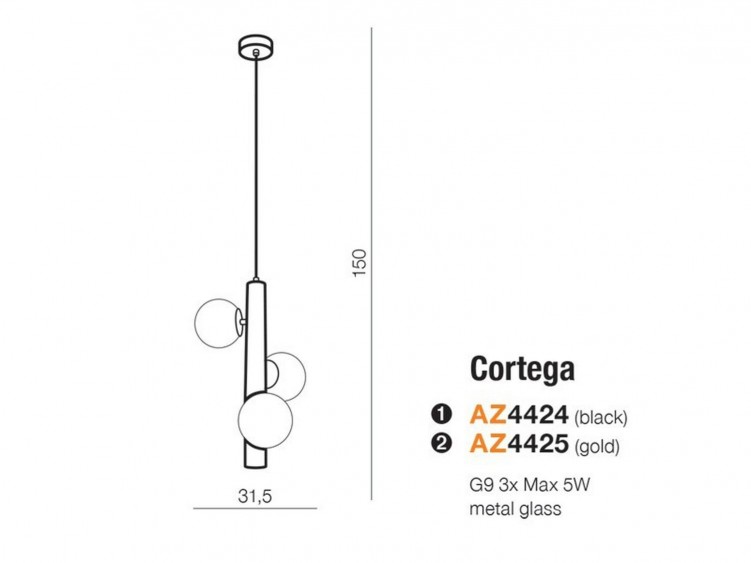 Cortega lampa wisząca Azzardo Czarny