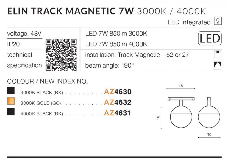 Alfa ELIN TRACK MAGNETIC Czarny