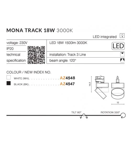MONA TRACK 3LINE 18W