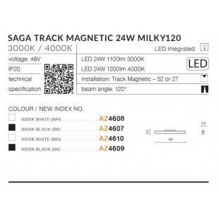 SAGA 60 TRACK MAGNETIC 24W MILKY120