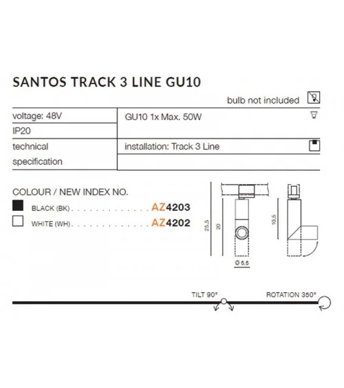 SANTOS TRACK 3 LINE GU10
