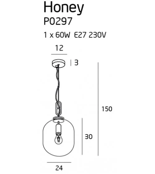 LAMPA WISZĄCA HONEY SMOKY  MAXLIGHT