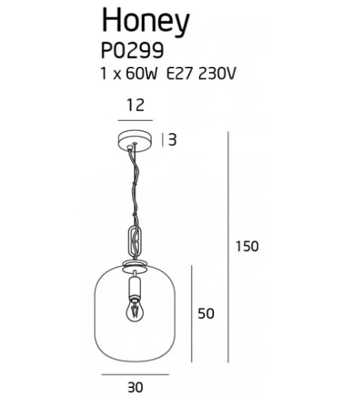 LAMPA WISZĄCA HONEY SMOKY  MAXLIGHT