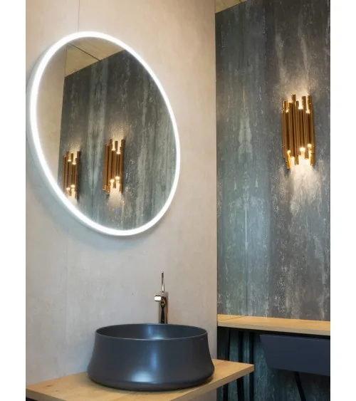 MIRROR LUSTRO PODŚWIETLANE OKRĄGŁE Ø 80 cm, IP44, ściemnialn  MAXLIGHT