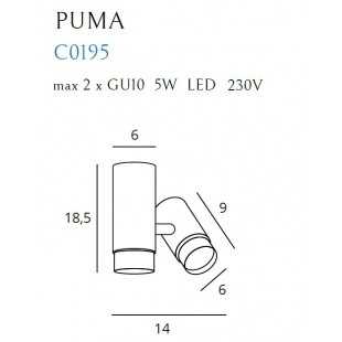 LAMPA SUFITOWA PUMA 1 GU10  MAXLIGHT