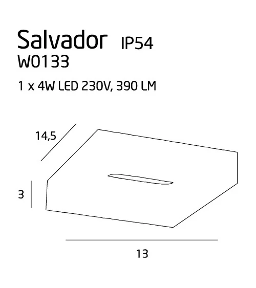 KINKIET SALVADOR IP54, 1 x 4W  MAXLIGHT