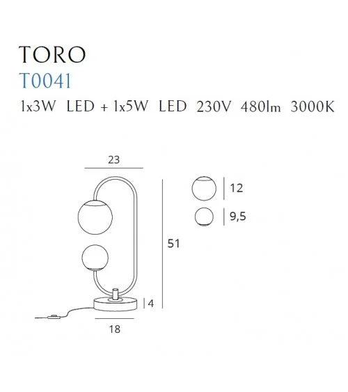 LAMPA STOŁOWA TORO  MAXLIGHT